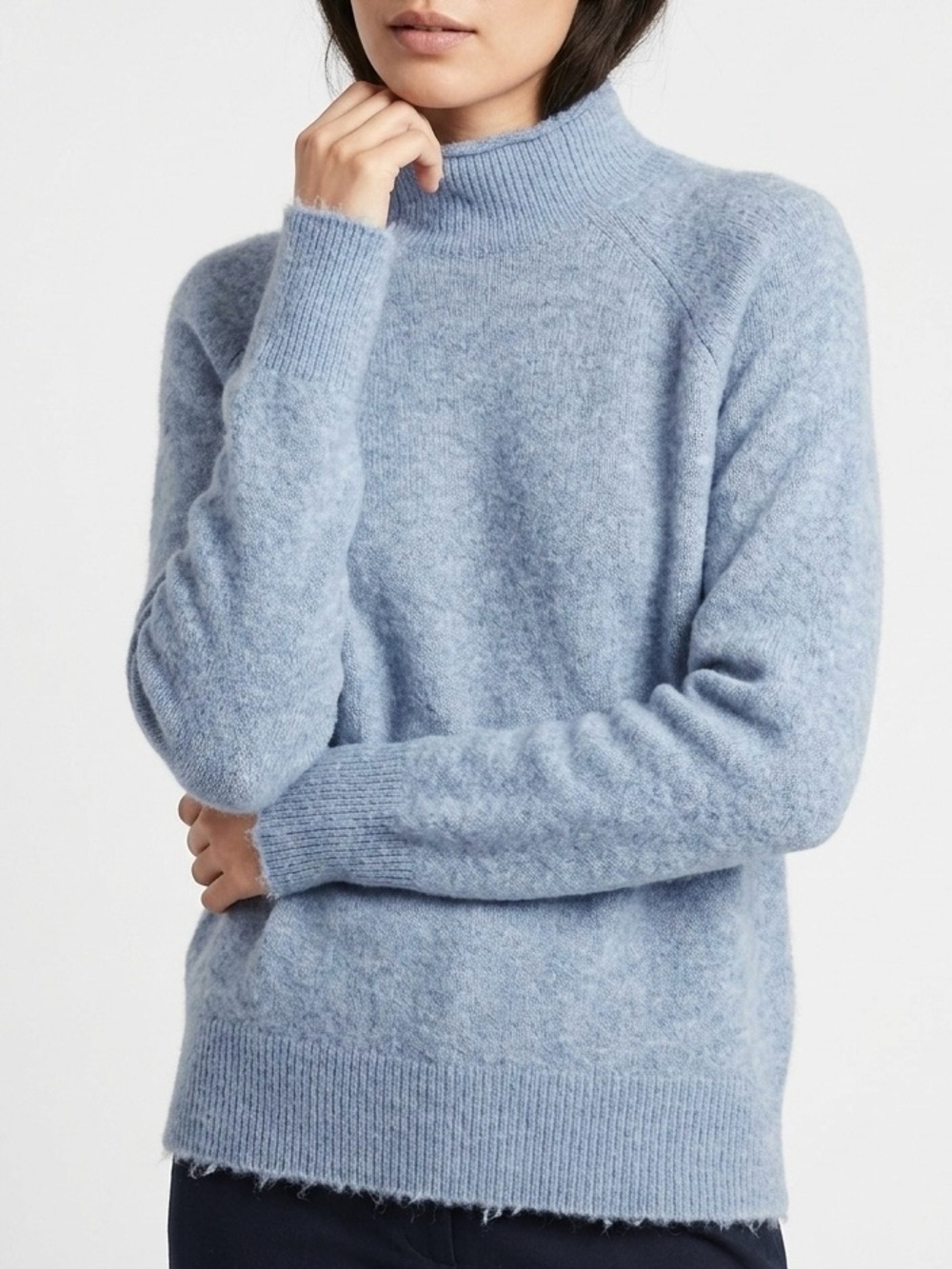 J.Crew Mockneck Sweater Supersoft Yarn Powder Blue Coastal Granddaughter Small